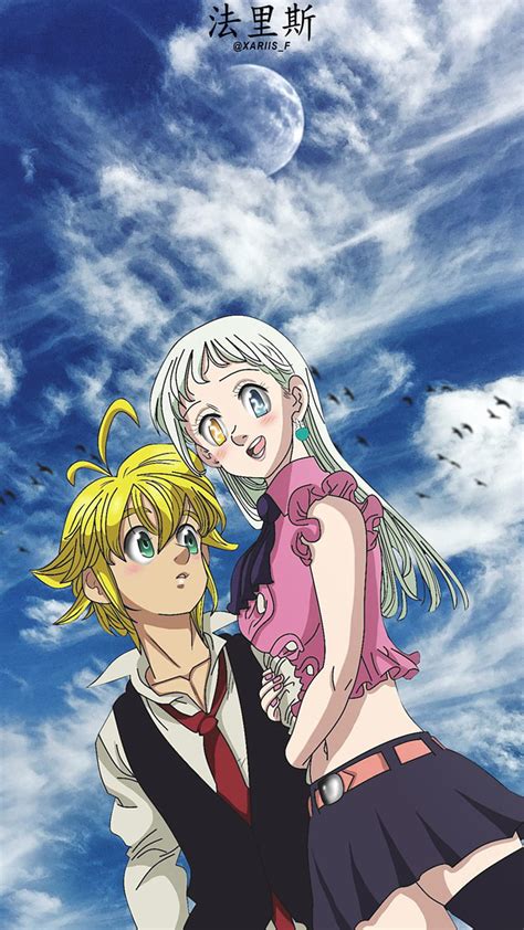 seven deadly sins meliodas and elizabeth|seven deadly sins elizabeth kiss.